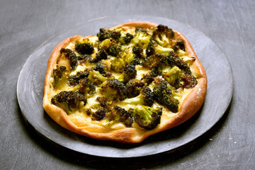 Pie with broccoli and cheese