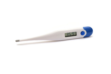 Medical body digital thermometer on a white background.