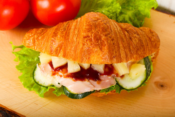 Croissant with chicken