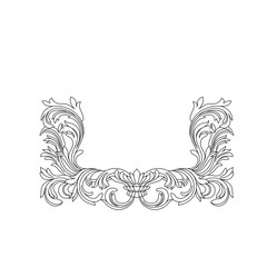 Vintage baroque ornament, corner. Retro pattern antique style acanthus. Decorative design element filigree calligraphy vector. - stock vector