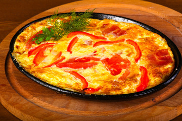 Omelet with bacon