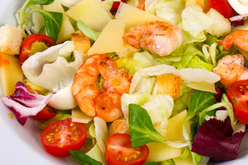 Caesar with prawns
