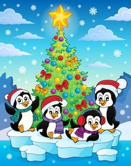 Christmas tree and penguins image 2