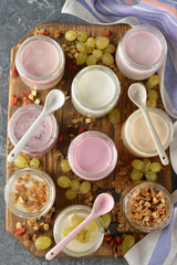 Various natural yogurts