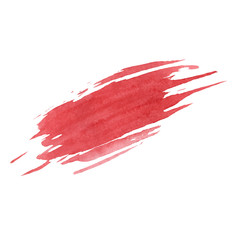Red vector smudge texture isolated on the white background. Grunge design.
