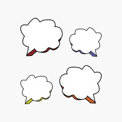 Text Cloud Doodle Comic Vector Template Design