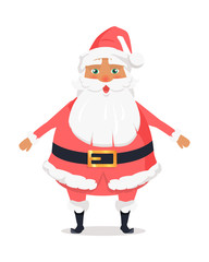 Standing Santa Front View on White Background