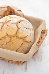 corn bread on wooden background