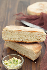 traditional portuguese potato bread of Madeira - bolo de caco