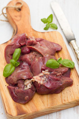 raw chicken liver with black pepper
