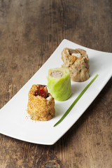 Bayerische Sushi auf dem Teller