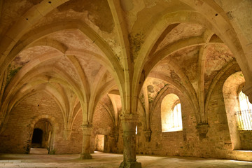 Voûtes médiévales de l'abbaye cistercienne de Fontenay en Bourgogne, France