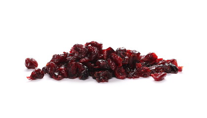 Dried cranberries isolated on white background