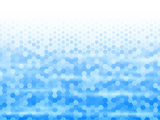 Abstract background with blue hexagons. Gradient mosaic texture.