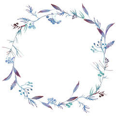 Hand drawing watercolor christmas frame