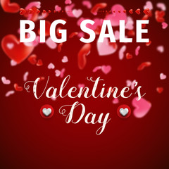 Fototapeta na wymiar Valentines day sale background with Heart Shaped Balloons. Vector illustration.Wallpaper.flyers, invitation, posters, brochure, banners. 