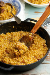 CREAMY PUMPKIN BARLEY WITH SAUSAGE
