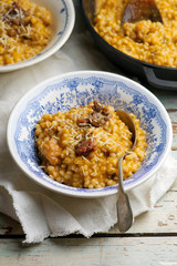 CREAMY PUMPKIN BARLEY WITH SAUSAGE
