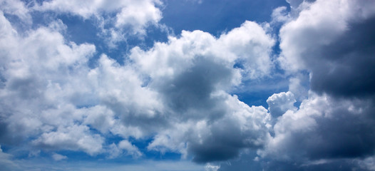 Blue sky with cloud closeup.