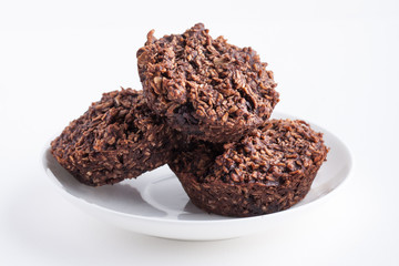 Homemade vegan cookies with organic cacao and nuts
