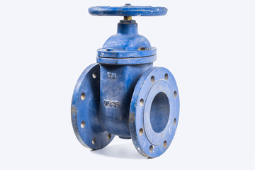 Wedge gate valve on a white background