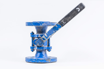 Ball valve on a white