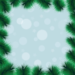 Fototapeta na wymiar Christmas frame branches. Vector illustration