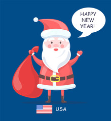 Happy New Year Santa Claus Vector Illustration