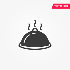 Food platter serving sign icon. Table setting in restaurant symbol. Hot warm meal. Flat restaurant web icon on white background. Vector