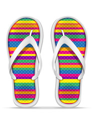 beach slippers stock vector illustration