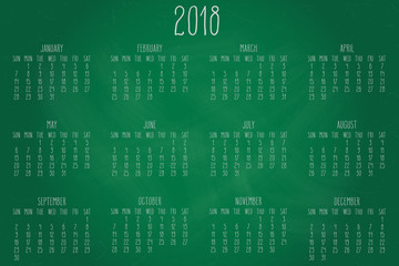 Year 2018 monthly calendar