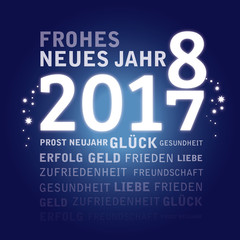 2018 Jahreswechsel mit Jahreszahlen Neujahrsgruß. Prost Neujahr