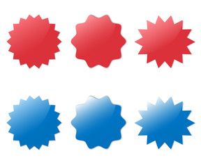 Red and blue starburst.
