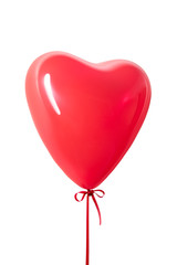 Fototapeta na wymiar Red heart balloon isolated on a white background.