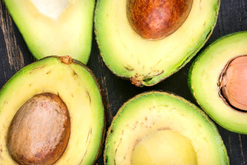 Halves fresh avocado