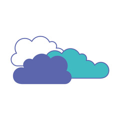 cloud cumulus in blue and purple color sections silhouette