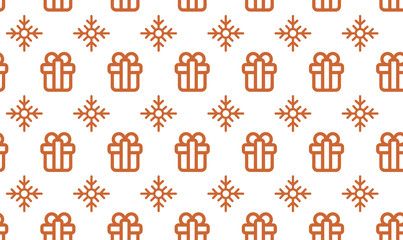 Christmas symbols seamless pattern for gift packaging simple vector illustration