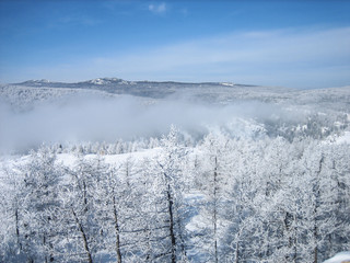 Russia Magnitogorsk views of the Ural mountains in the winter