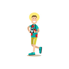 Tourist people vector illustration in flat style