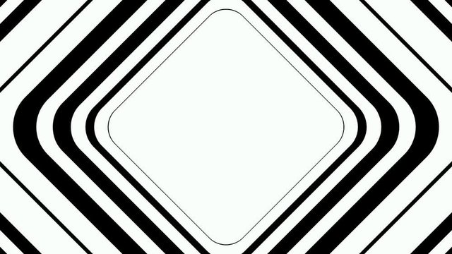 Abstract CGI motion graphics and animated background with white and black rounded figures.