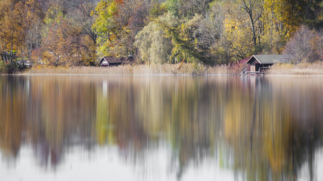 autumn scenery at the lake