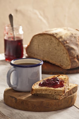 Bread and jam jar.