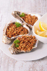 baked oyster and breaded