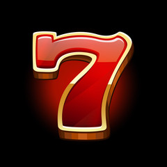 Seven icon isolated on black background. Vector illustration