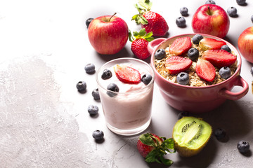 Delicious breakfast on table