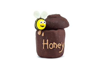 Plasticine bee and honey