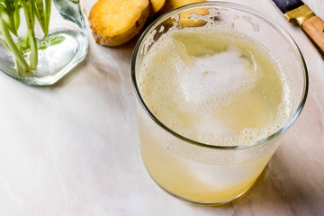 Organic Ginger Ale Soda (Tonic) in Glass Ready to Drink