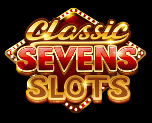 Logo classic sevens slots for game. Vector illustration