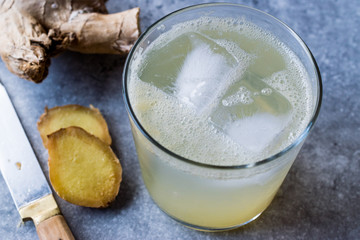 Organic Ginger Ale Soda (Tonic) in Glass Ready to Drink