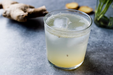 Organic Ginger Ale Soda (Tonic) in Glass Ready to Drink